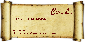 Csiki Levente névjegykártya